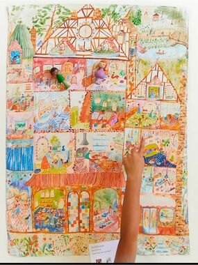 Sarah's Silks NEW Dollhouse Seek & Find Playsilk 21" X 29"
